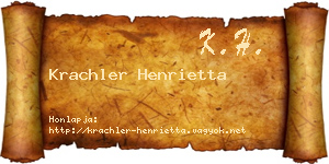 Krachler Henrietta névjegykártya